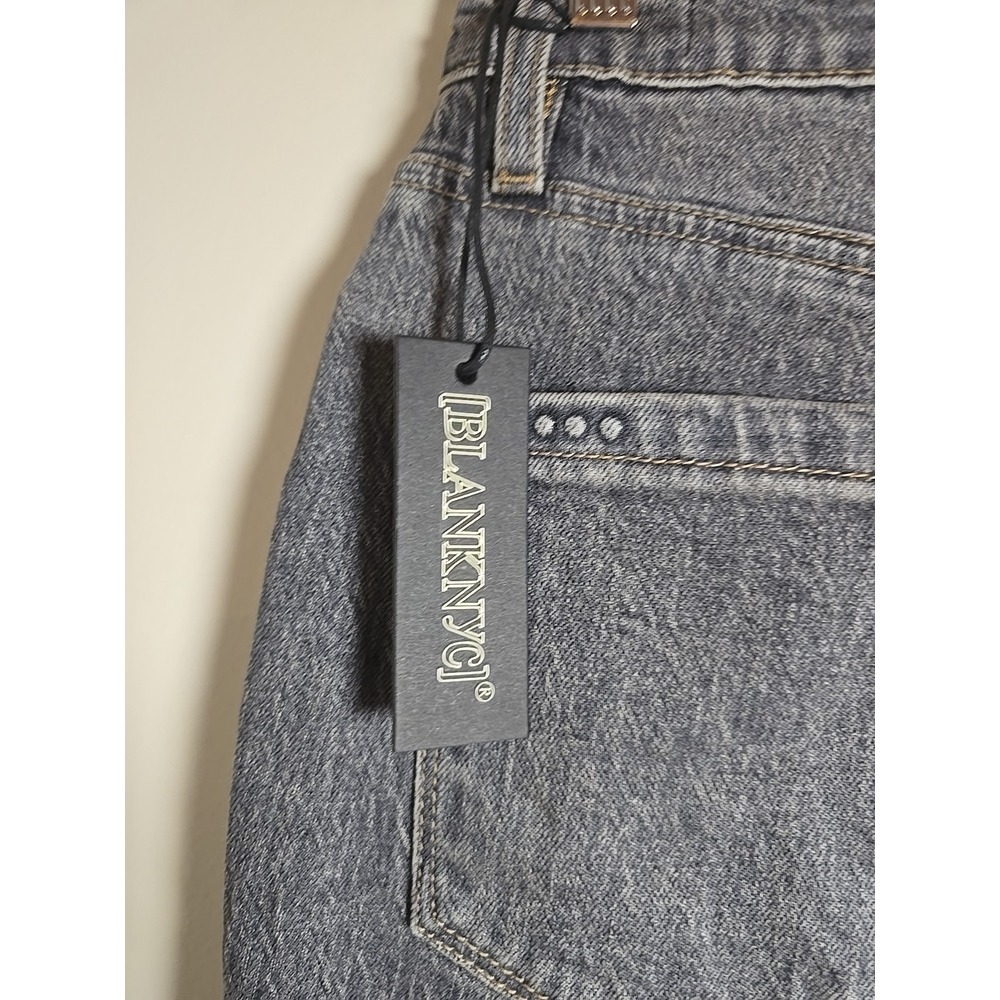 Blank‎ NYC Cooper Long Slim Straight Pant Big Fan Jean Gray White Stripe Size 28 - Picture 12 of 16